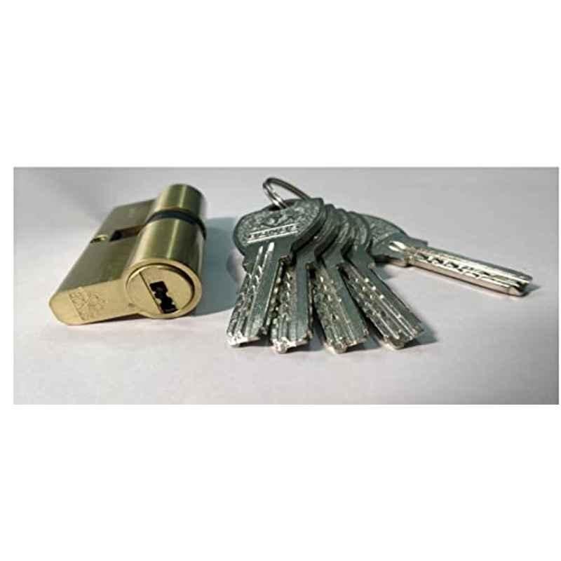 Bonus Euro Profile 65mm Brush Brass Both Side Key 10 Pin Cylinder Lock