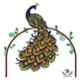 Kayra Decor 62x51 inch Polyester Mesmerising Peacock Reusable Wall Stencil, KHSNT462