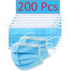 Wellstar 3 Layer Disposable Blue Surgical Face Masks with Meltblown Fabric, FACEMASK007 (Pack of 200)