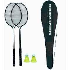 STYRKR Alloy Steel Black Badminton Kit/ 2 Pcs Double Shaft Racket +2Shuttlecocks+ Badminton Cover Badminton Kit