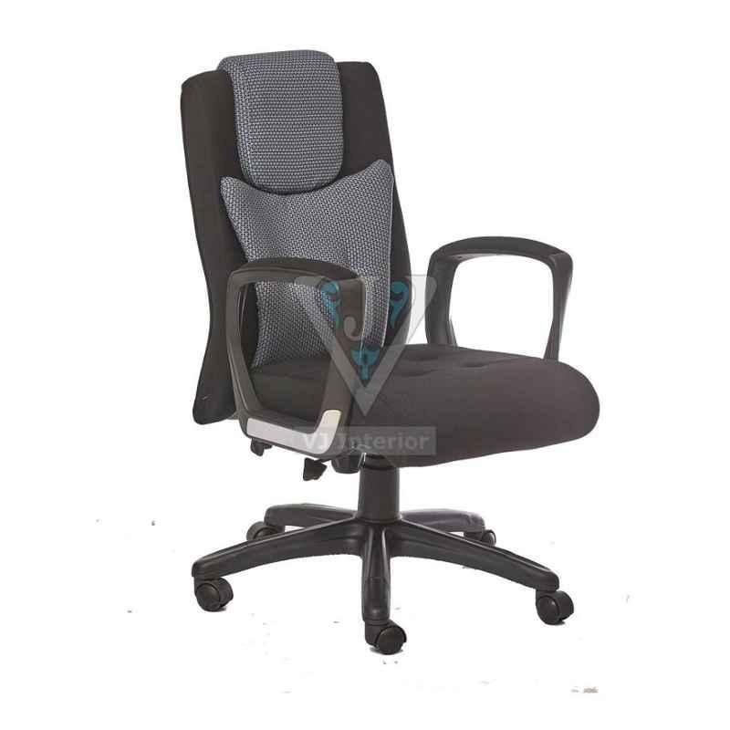 VJ Interior 18-22x19-23 inch Black Mid Back Fabric Office Chair, VJ-1917