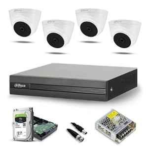 Dahua 5MP 4 Pcs Dome Camera, 8 Channel XVR & 1TB Surveillance Hard Disc Kit with SMPS, BNC & DC Connector