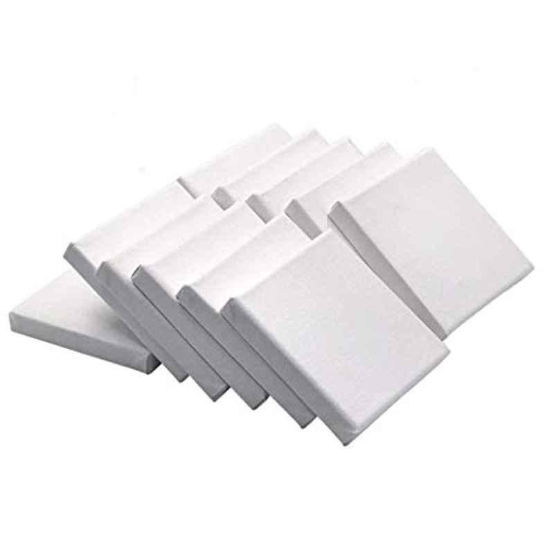 4x4 inch Cotton Canvas White Art Board (Pack of 10)