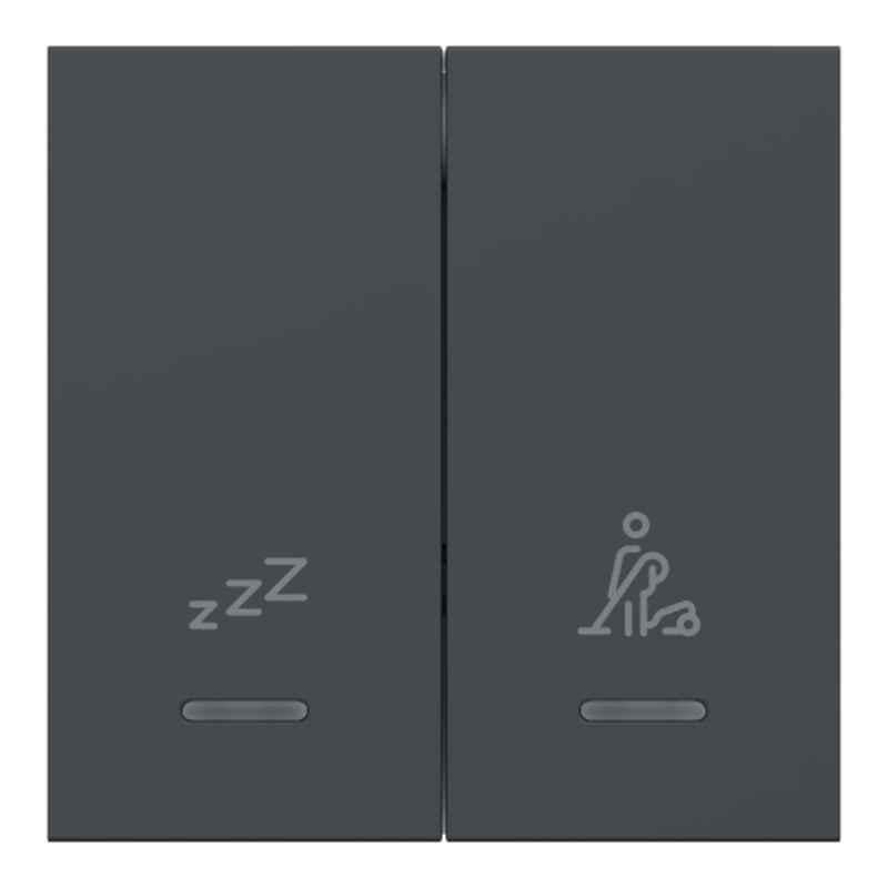 Schneider Electric Unica Pure Plus 6A 2 Modules Grey Switch with DND, MMR Symbol & LED Indicator, UNFDMIL2M_GY