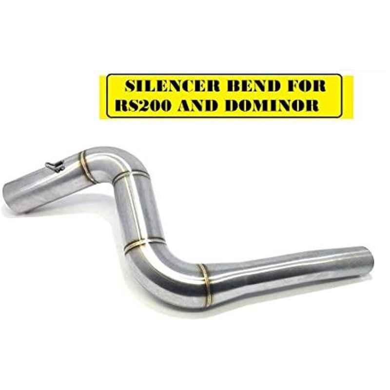 AOW Stainless Steel Exhaust Middle Muffler Bend Pipe for Bajaj Dominar 400/ Bajaj Pulsar RS200, Bend Pipe (Pack of 1)