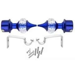 Onjecx 10x4cm Stainless Steel Blue Cristal Curtain Bracket with Support Clamp, SCB04SBLUE (Pack of 4)