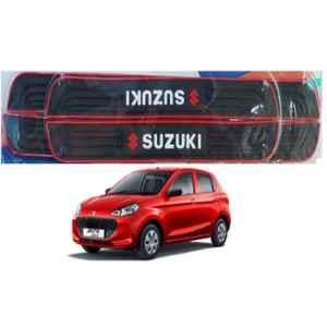 SureStrive 4 Pcs PVC & Rubber Black Car Door Sill Plate Set for Maruti Suzuki Alto K10 All Model