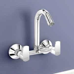 Plantex Saga Zinc Chrome Finish Sink Mixer Tap for Kitchen Sink with 360 deg Swivel Spout with Brass Spindle, Wall Flange & Teflon Tape, APS-1298