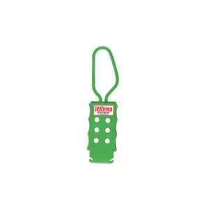 Lukko Safety 6 Holes PPCP Green Non Conductive Safety Lockout Hasp, Jaw Size: 33.6-80 mm, LS-H65