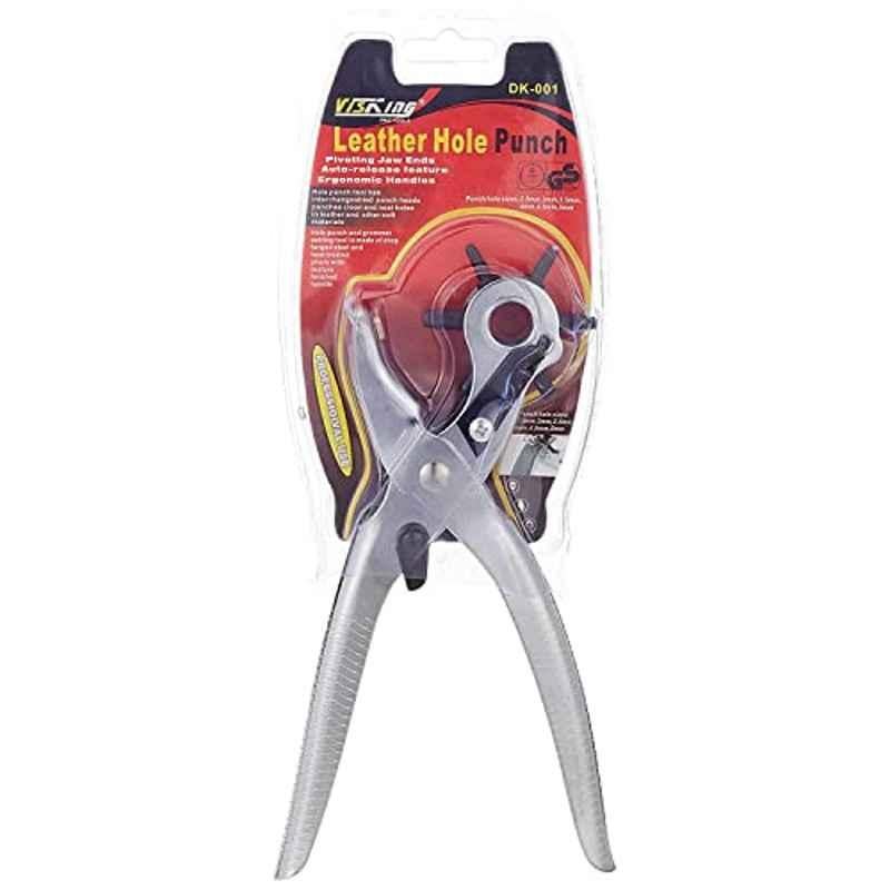 Leather Hole Revolving Puncher Plier Kit With Ruler Awl Tool-Assorted Color