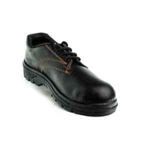 7 Star Synthetic Leather Fibre Toe Black Safety Shoes, Size : 8