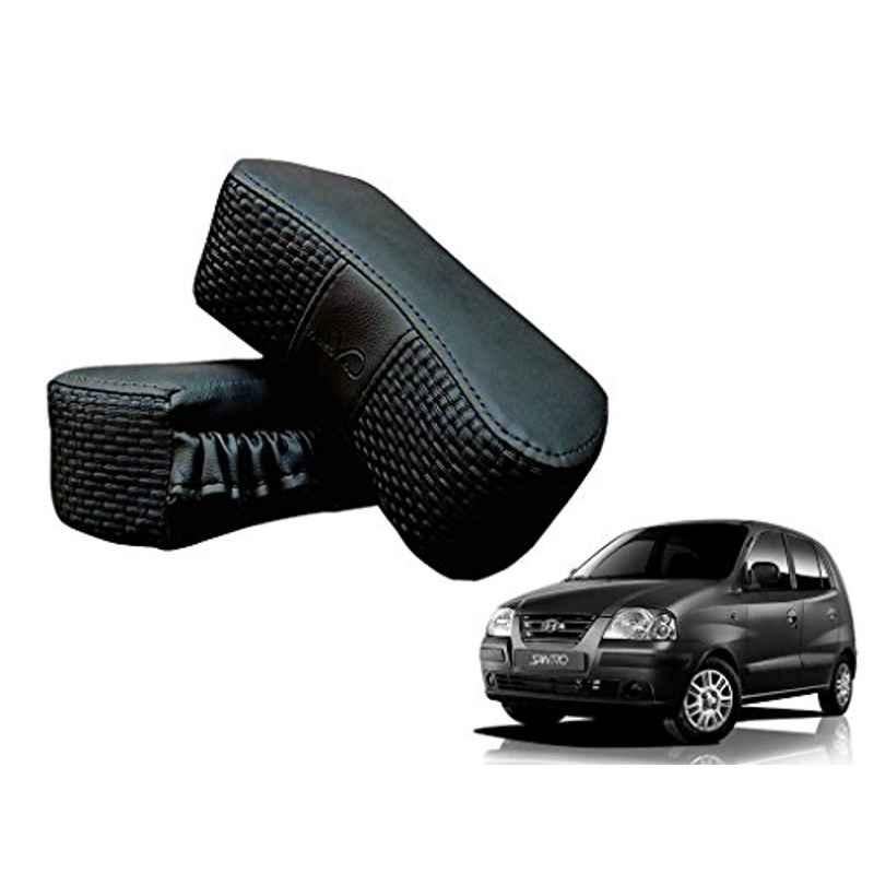 Kozdiko 2 Pcs Memory Foam Black Luxurious Neck Rest Set for Hyundai Santro, koz_15006