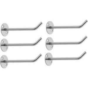 Implemental 8 inch Stainless Steel Wall Mount Display Hook for Shop, Showroom & Boutique (Pack of 20)