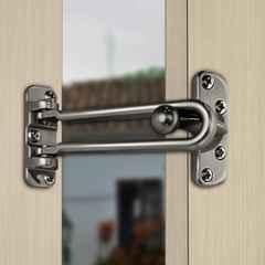 Plantex Heavy Duty Swing Bar Lock/Door Safety Guard with High Security Auxiliary Lock for Home/Office/Hotel (Pack of 4) SH-42, Satin-Black Finish