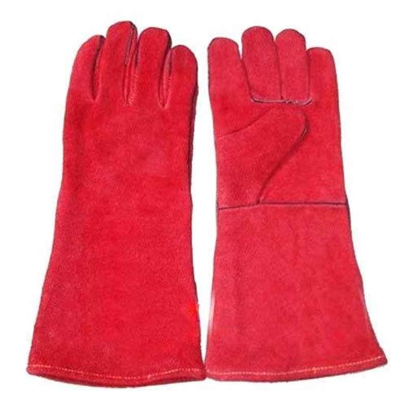 SRTL 14 inch Red Heavy Leather Welding Gloves, KH29