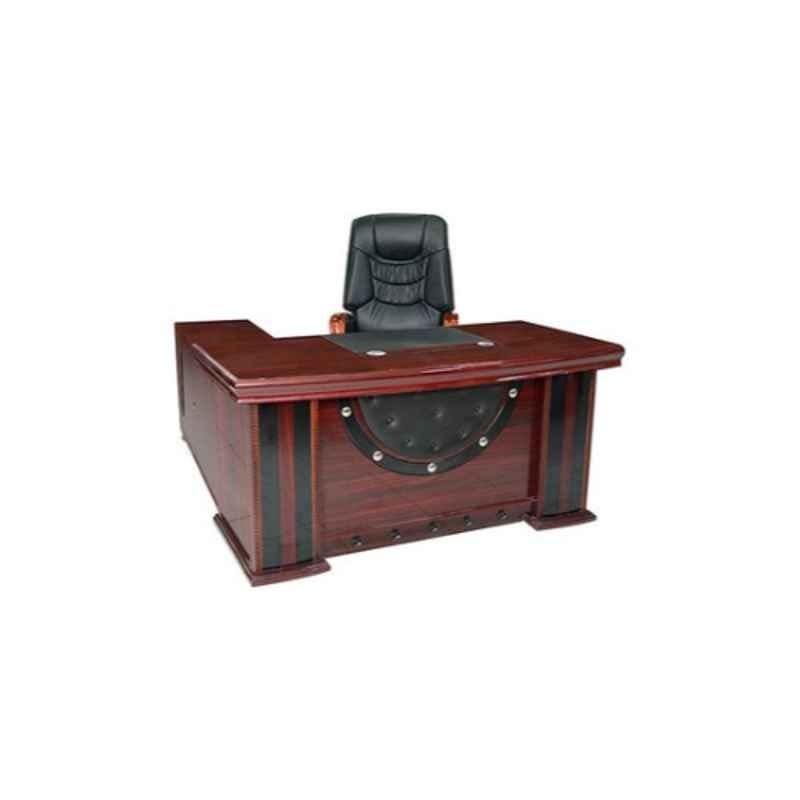 75x160x80cm Wooden Brown Executive Office Desk Table with Drawers