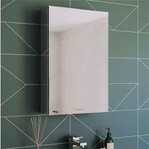 Plantex 10x16 inch 304 Grade Stainless Steel Silver Chrome Finish Wall Mounted Bathroom Mirror Cabinet