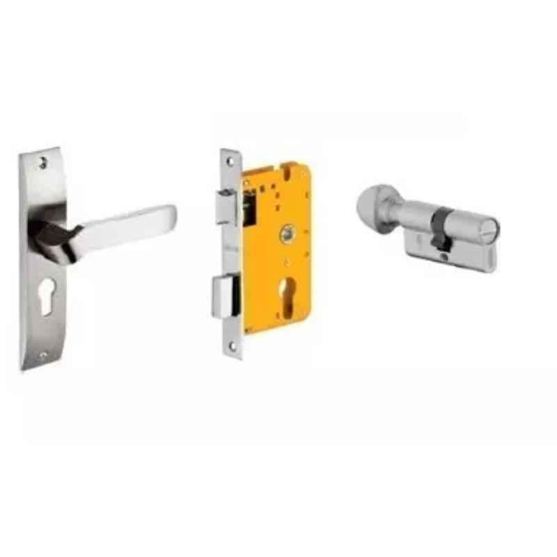Dorset HL Series Hale 70mm Stainless Steel Silver Chrome Finish Door Handle Lock Set with Coin & Knob (Pack of 4)