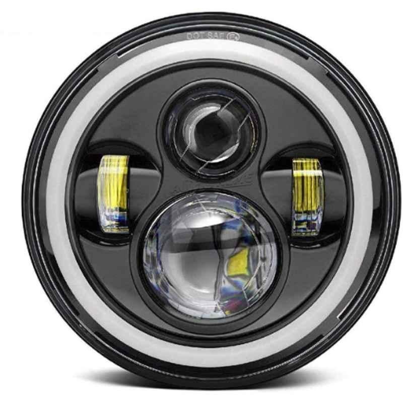 AllExtreme EX989H1 7 inch 75W Hi-Low Beam & Angel Eye Full Ring Round LED Headlight