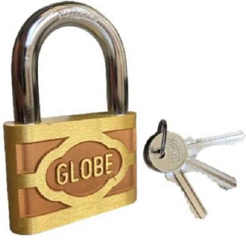 Globe G-L01 2 inch Brass Metallic Door Lock with 3 Keys