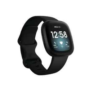 Fitbit Versa 3 Black & Black Aluminium Health & Fitness Smartwatch with GPS