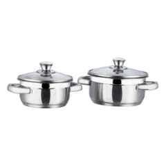 Vinod Bremen 2 Pcs Capsule Bottom Induction Friendly Saucepot Set, BREM2 (Pack of 3)
