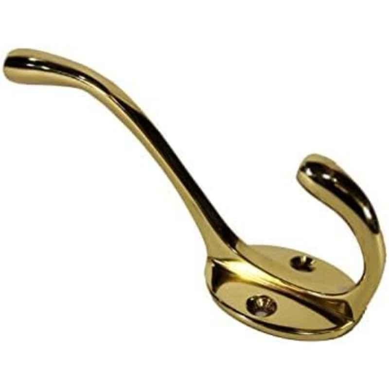 Robustline 746 Gold Plated Hat & Coat Robe Hook with Round Base (Pack of 5)