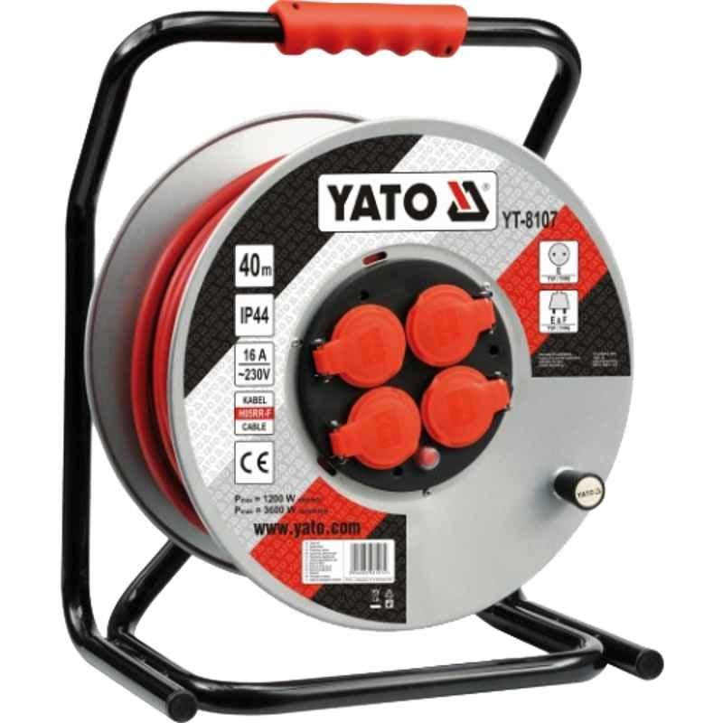 Yato 40m 2.5 Sqmm 3 Core RR-F Copper Cable Reel, YT-8107