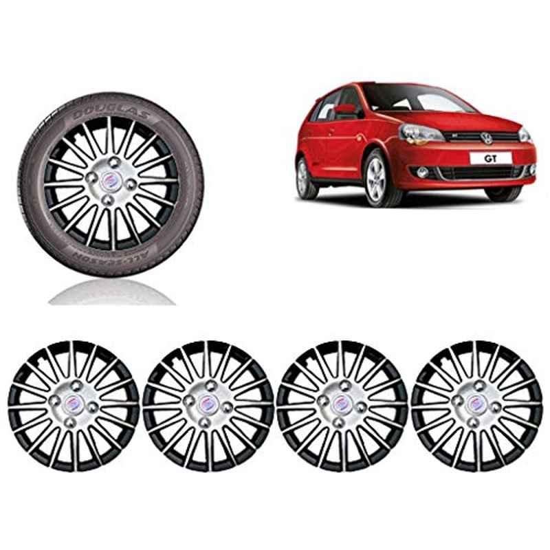 Auto Pearl 4 Pcs 15 inch ABS Black & SIlver Car Wheel Cover Set for Volkswagen Polo Vivo GT