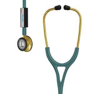 Lifeline Gold Stainless Steel Green Dual Side Diaphragm Chest Piece Stethoscope with 2 Way Tube, STH017-GN