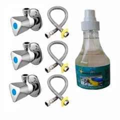 Fastgear Triangle Stainless Steel Silver Chrome Finish Bathroom Faucet Set, FG2345