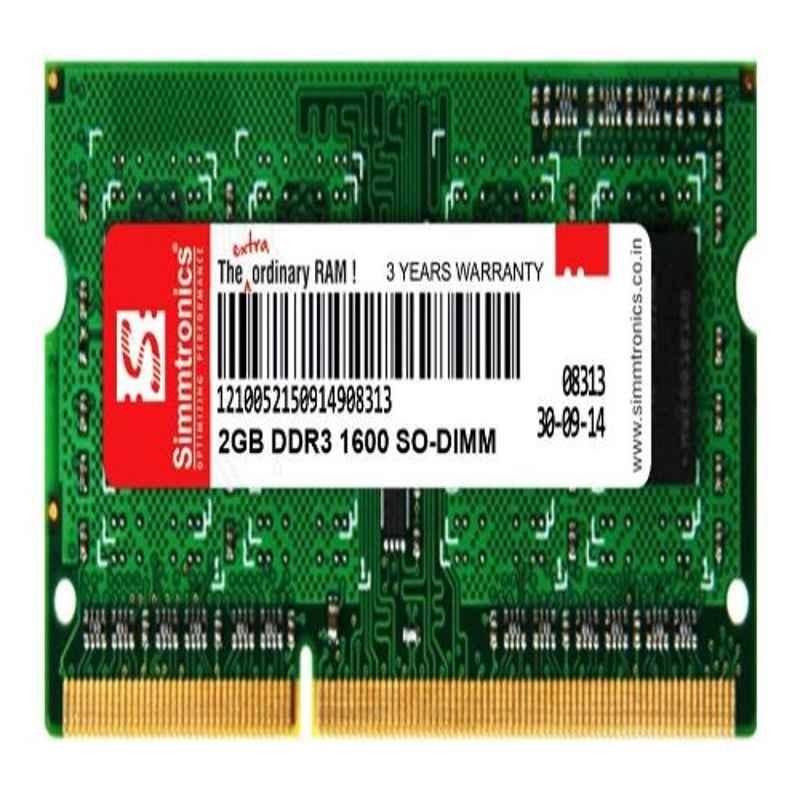 Simmtronics PC 12800 AMD 2GB DDR3 1600MHz Laptop RAM