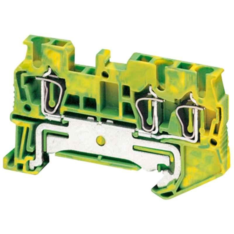 Schneider Linergy TR 60.5mm Green & Yellow Protective Earth Spring Terminal Block, NSYTRR23PE (Set of 50)
