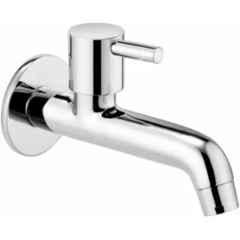 Senkiddpro Brass Chrome Finish Wall Mounted Long Body Tap with Wall Flange