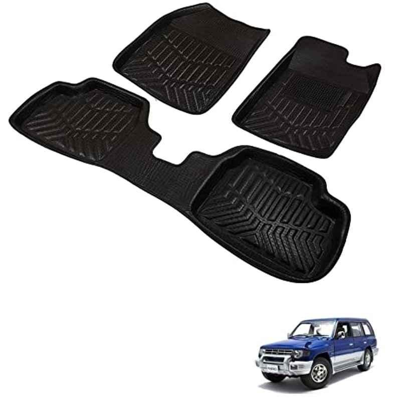Kozdiko 3D Black Car Foot Mat Set for Mitsubishi Pajero, dshbdhb195