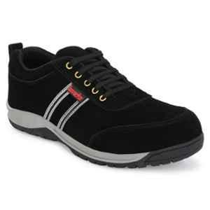 Kavacha S207 Black Suede Leather TPR Sole Steel Toe Safety Shoe, Size: 6