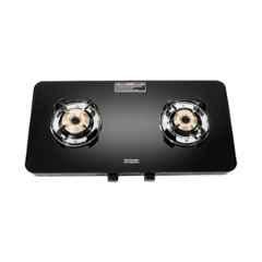Hindware Alverio Neo 2B Glass Top Cooktop with 2 Brass Burner & Manual Ignition, CT 100243