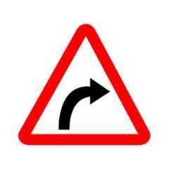 Ladwa 600mm Aluminium Red & White Triangle Right Hand Curve Cautionary Retro Reflective Road Signage, LSI-CSB-600mm-RHC