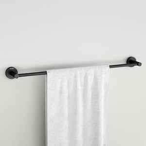 Plantex Stainless Steel Single Towel Rod for Bathroom/Towel Holder/Bathroom Hangers for Clothes/Bathroom Accessories 24 inch, Black