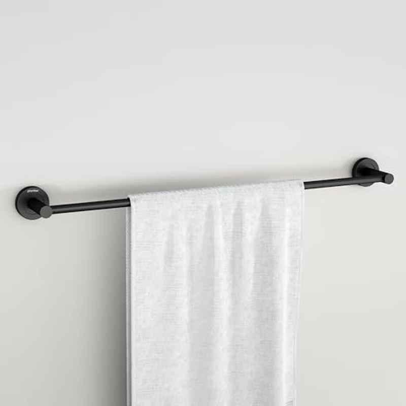 Plantex Stainless Steel Single Towel Rod for Bathroom/Towel Holder/Bathroom Hangers for Clothes/Bathroom Accessories 24 inch, Black