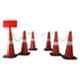 Ladwa 750mm Traffic Safety Cone with 6m Chain, 6 Hooks & 1 Sign Plate (Pack of 6)