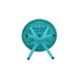 Supreme Marina Plastic Aqua Blue Cross Leg Fixing Round Dinning Table
