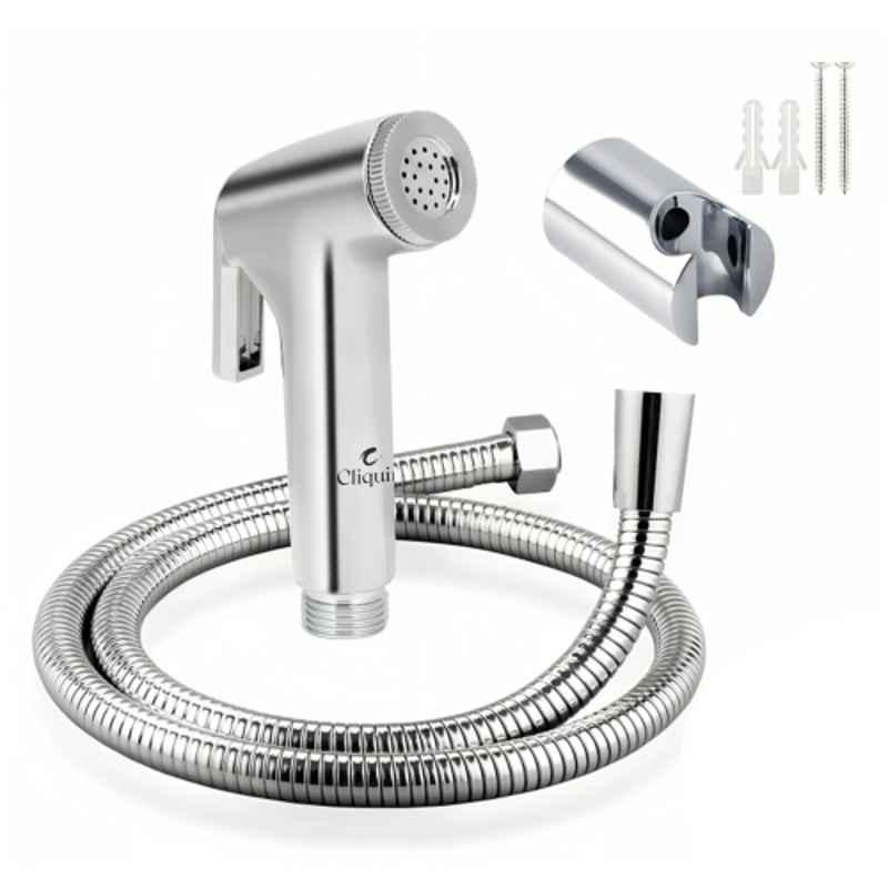 Cliquin Conti ABS Chrome Wall Mounted Health Faucet with SS-304 1.5m Flexible Shower Tube, KSHF2212