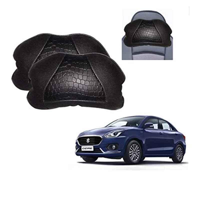 Kozdiko 2 Pcs Black Neck Rest Cushion Pillow Set for Maruti Suzuki Swift Dzire 2017