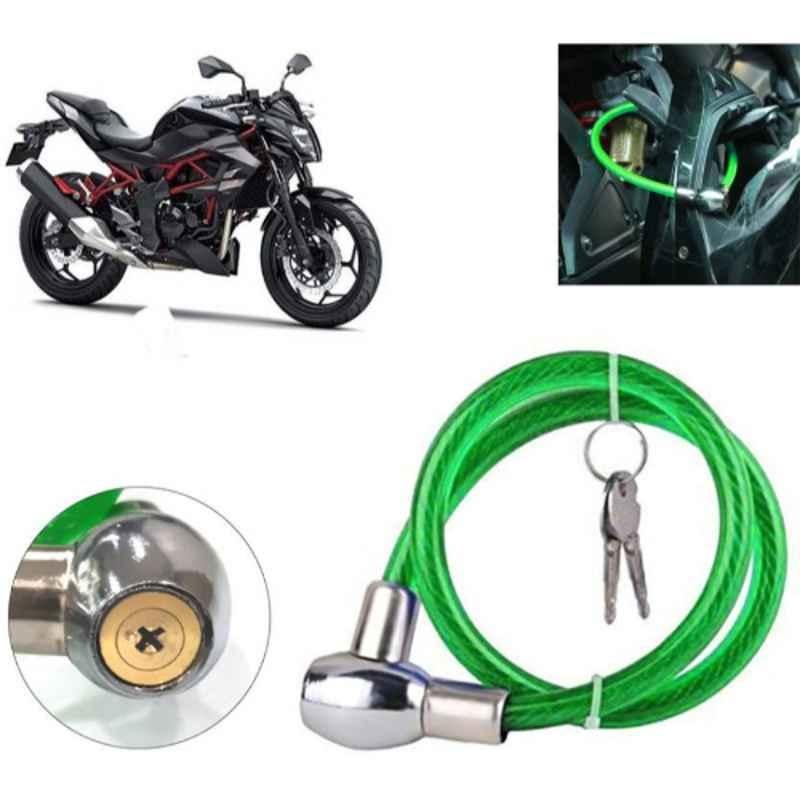 Auto Pearl PVC & Plastic Green Cable Lock for Bikes, Bicycle, Helmet & Luggage, 358