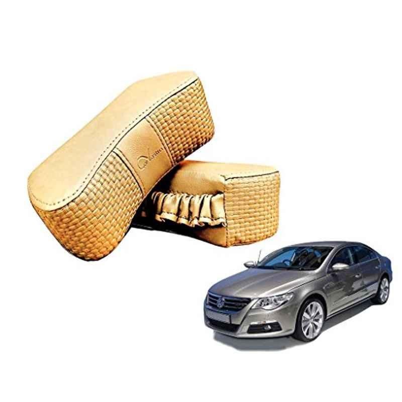 Kozdiko 2 Pcs Memory Foam Beige Luxurious Neck Rest Set for Volkswagen Passat, koz_14163