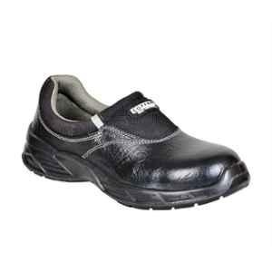 Coffer Safety Leather Black Steel Toe Women's Safety Shoes, 1177, Size: 7