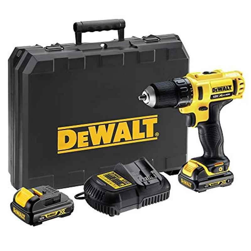 Dewalt 12V 10mm Subcompact Drill Driver With Soft Bag, Yellow/Black, Dcd710C2P-B5, 3 Year Warrnty