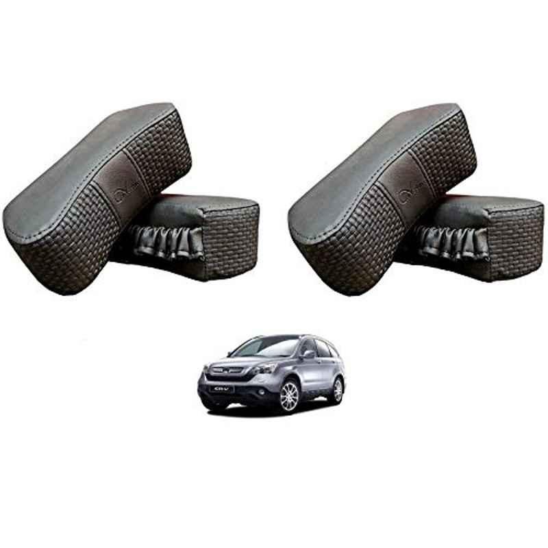 Kozdiko 4 Pcs CV Designer Grey Leatherite Neck Rest Car Cushion Pillow Set for Honda CR-V