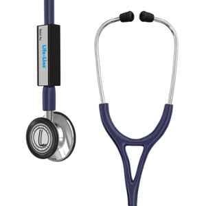 Lifeline Stainless Steel Black Dual Side Diaphragm Chest Piece Stethoscope with 2 Way Tube, STH016-BL